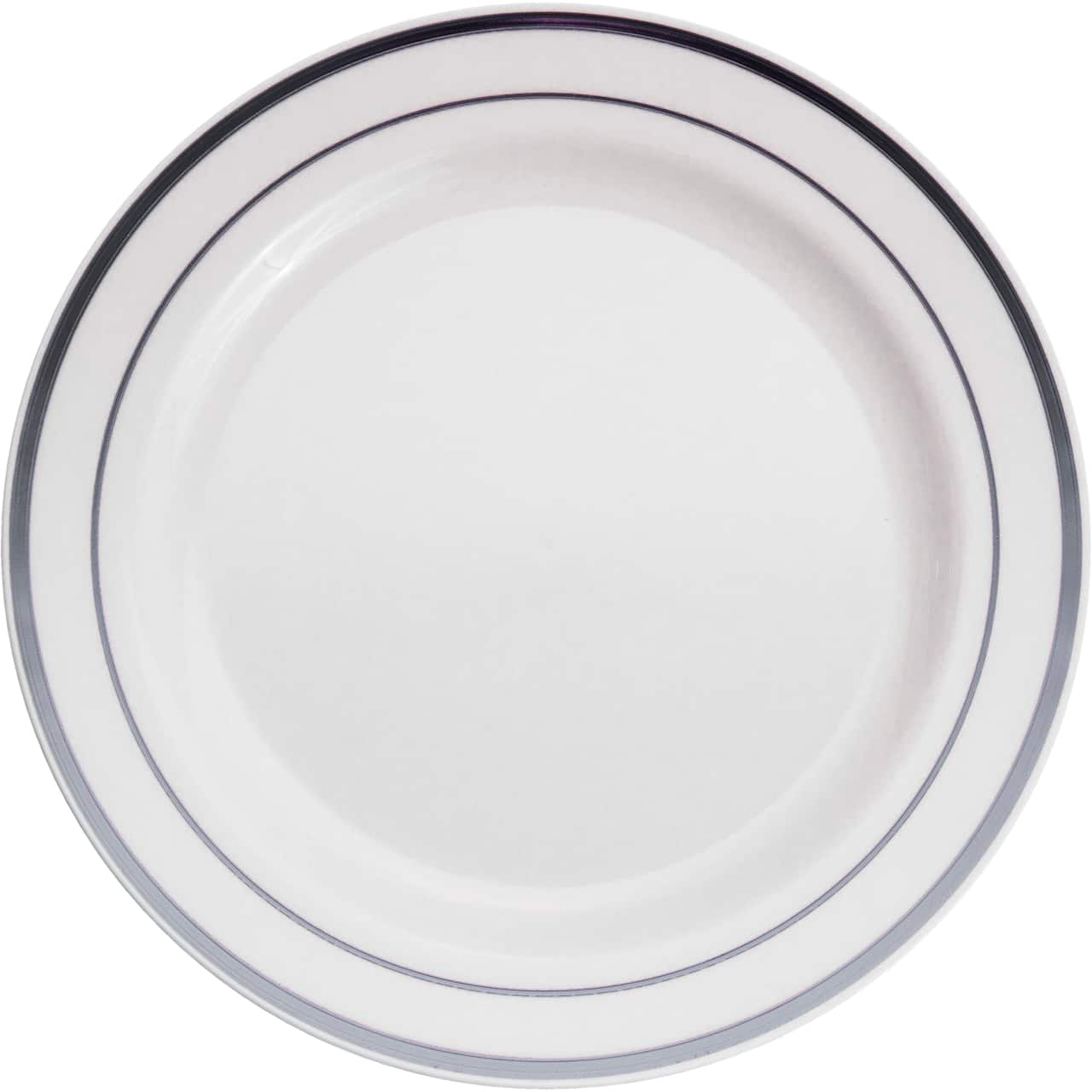 7.5" Round Lunch Plates with Silver Trim by Celebrate It™, 10ct.